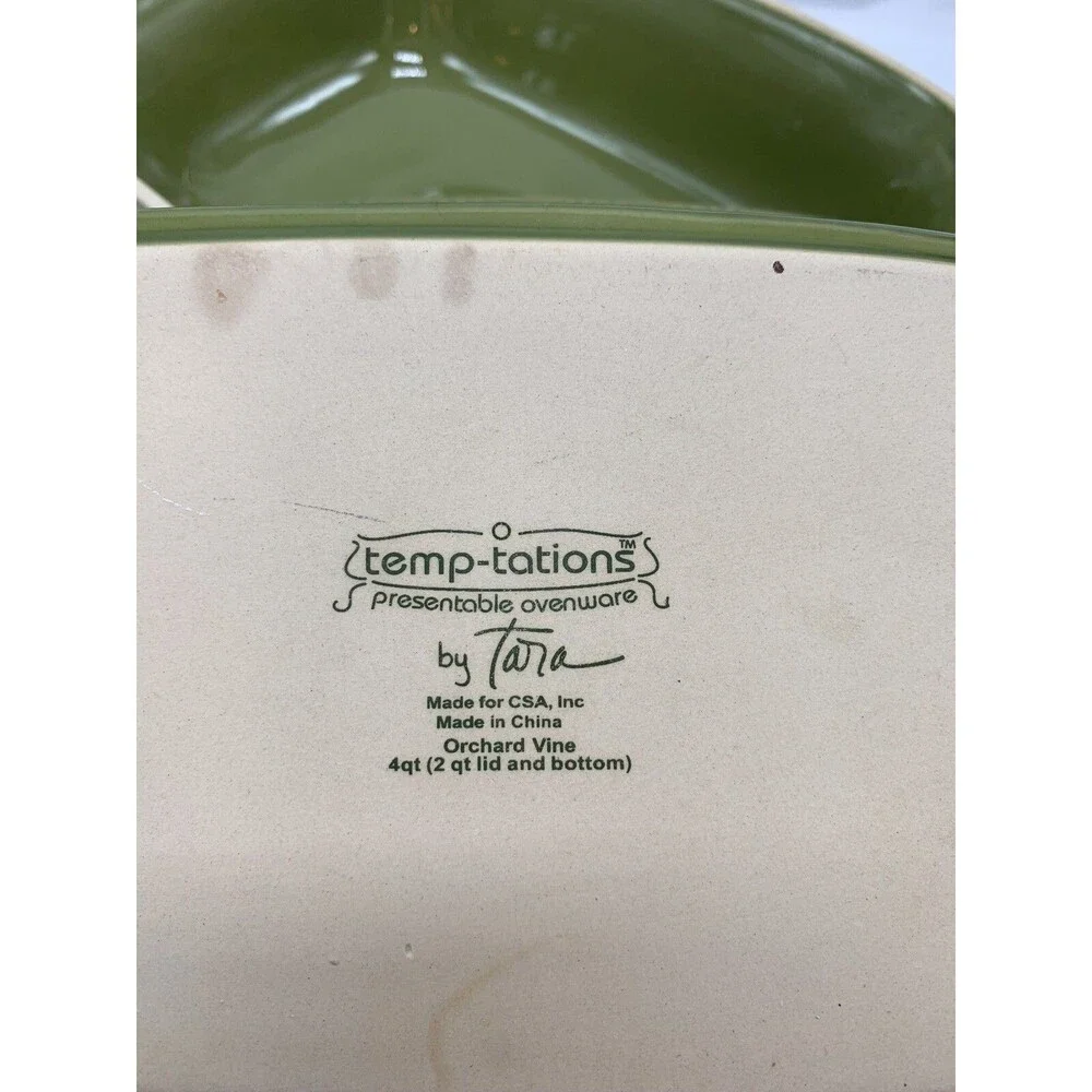 Green Temp-tations 4 qt. Orchard Vine Covered Cassarole Dish